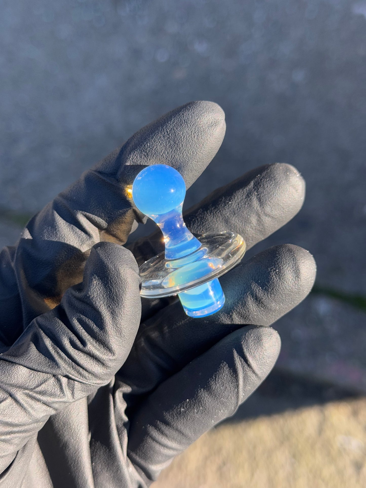Hardcore Toke Clear/Blue Carb Cap