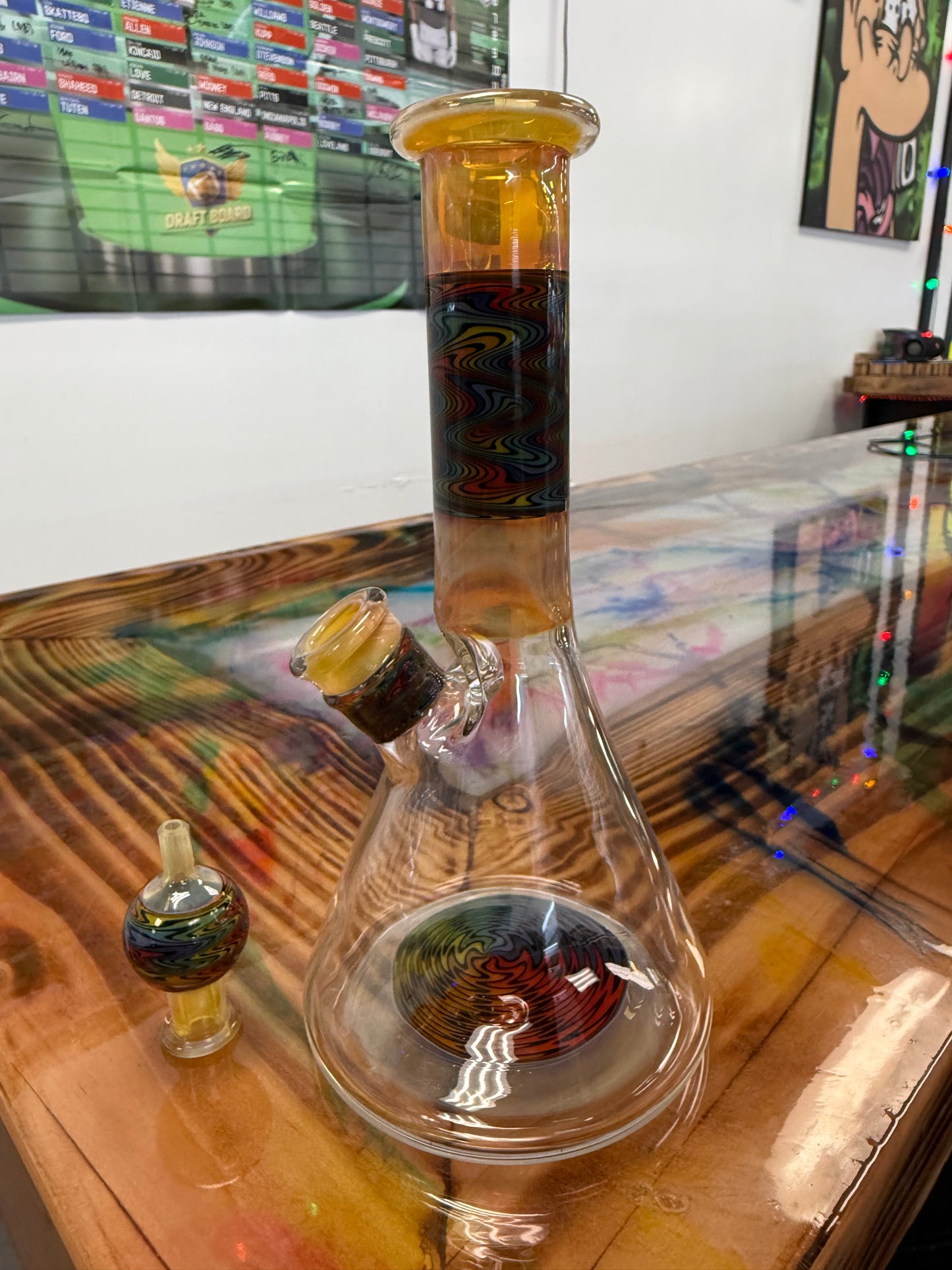 Ian S Glass Beaker Rainbow Wig Wag