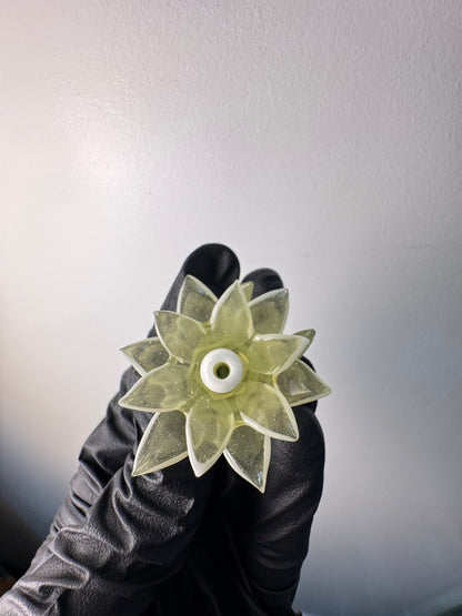 Unparalleled Glass Flower Pivot Top