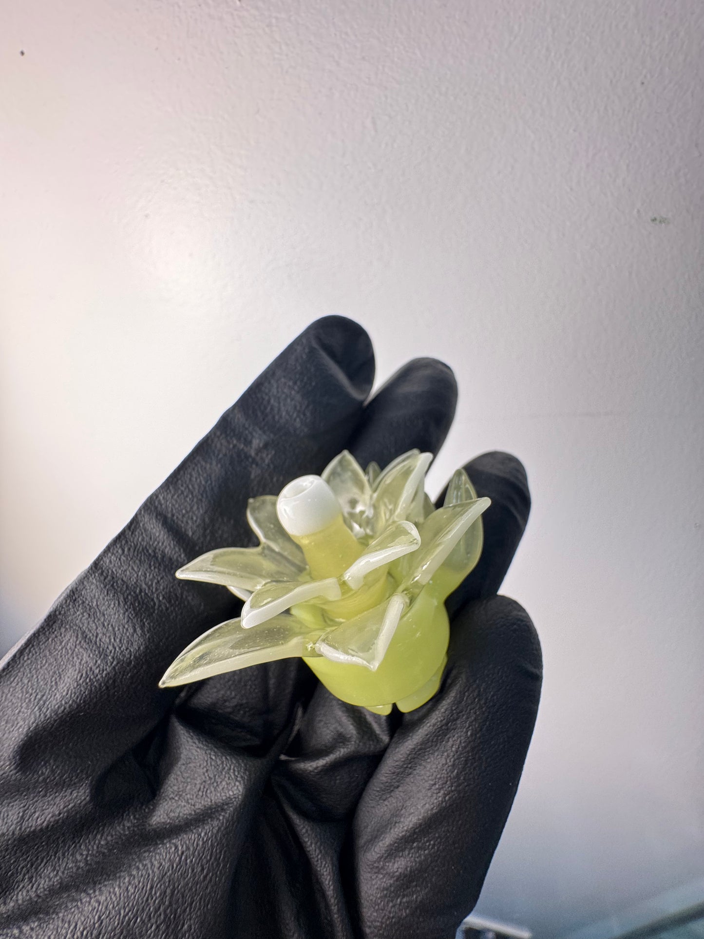 Unparalleled Glass Flower Pivot Top