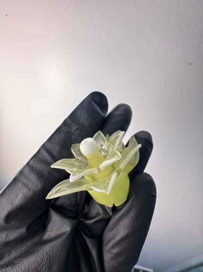 Unparalleled Glass Flower Pivot Top