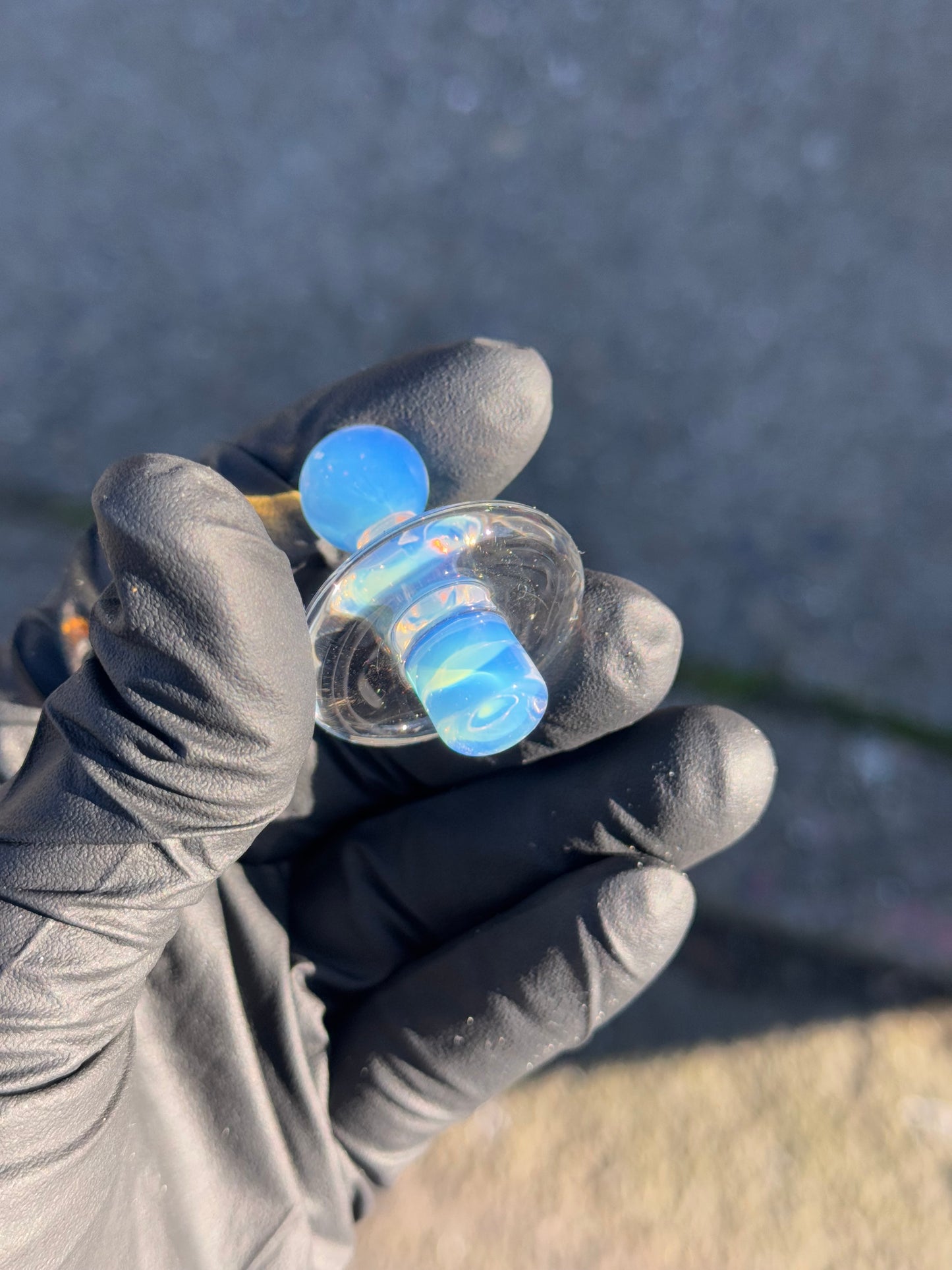 Hardcore Toke Clear/Blue Carb Cap