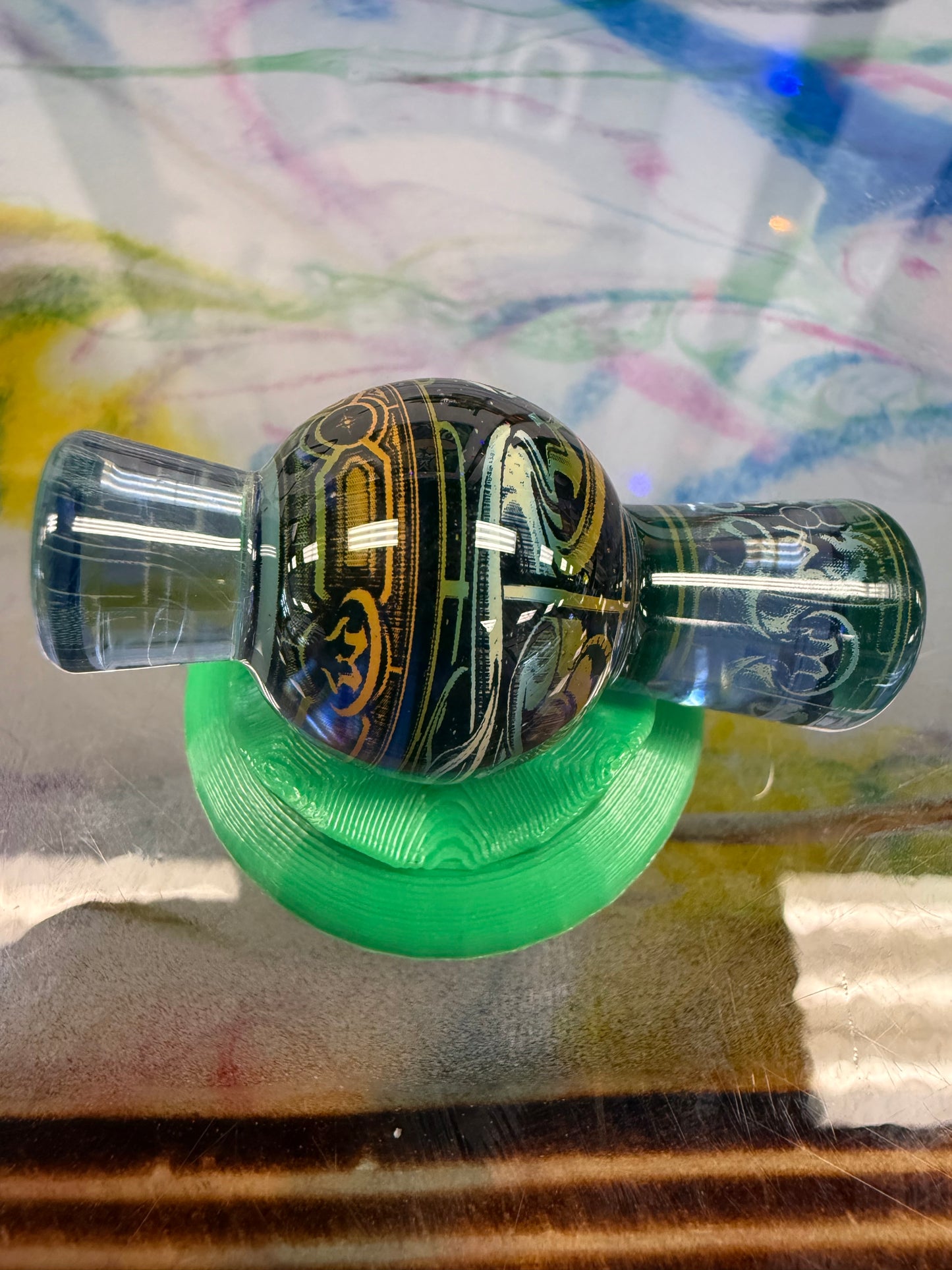 Mothership Glass Holographic Green Bubble Cap