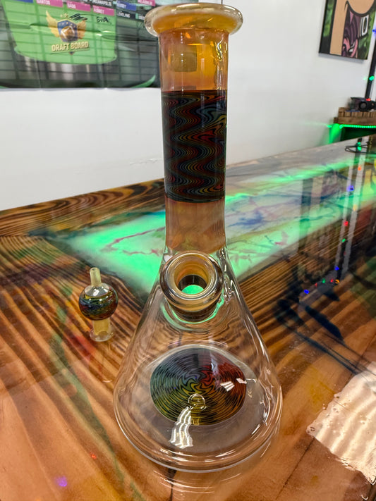 Ian S Glass Beaker Rainbow Wig Wag